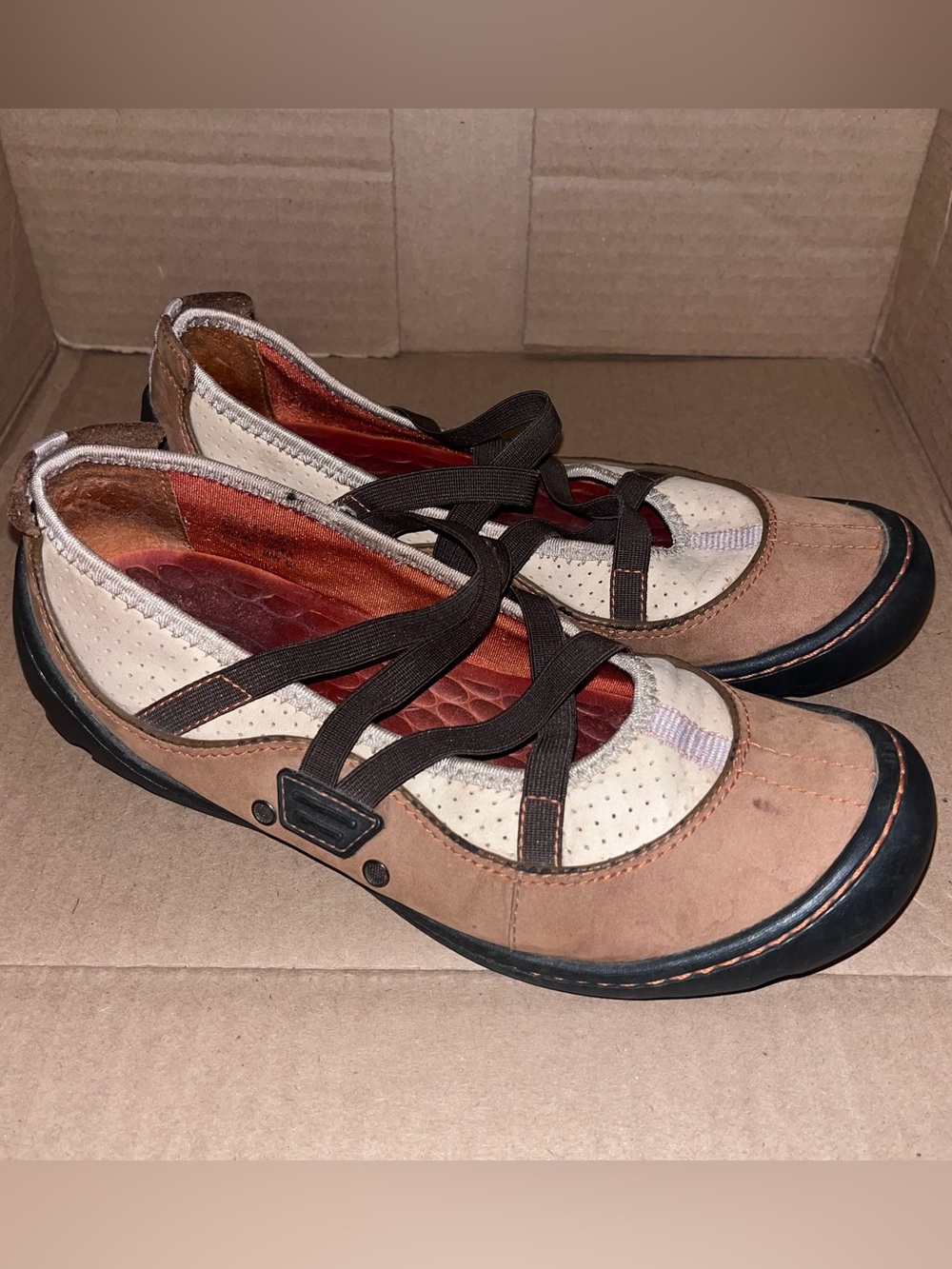 Privo by Clarks Women’s Casual Brown Slip-On Mary Jane Sneakers Leather Strappy
